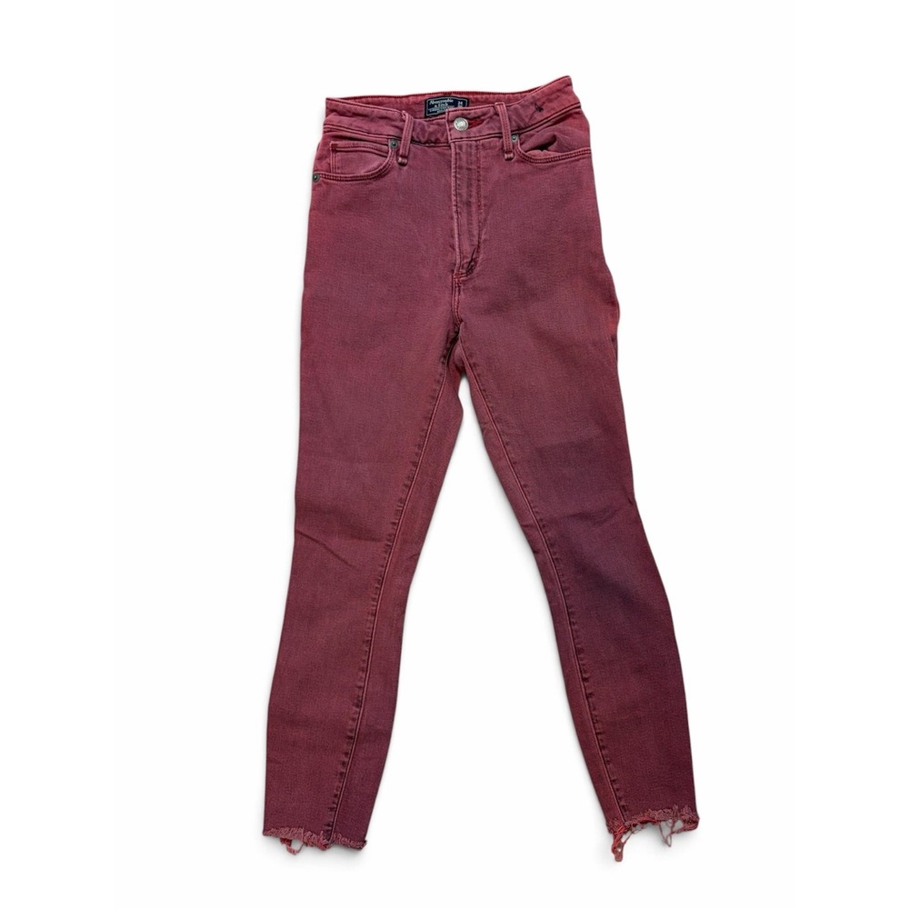 Abercrombie & Fitch Simone High Rise Ankle Skinny Jeans Red Size 24